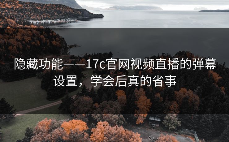 隐藏功能——17c官网视频直播的弹幕设置，学会后真的省事